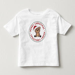 陽気なクリスマスの冬の動物がクマ トドラーTシャツ