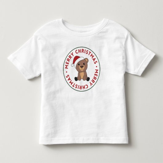 陽気なクリスマスの冬の動物がクマ トドラーTシャツ (正面)
