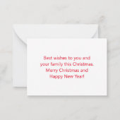 陽気なクリスマスの冬の緑の休日の写真 ノートカード (裏面)