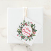 陽気なクリスマスの冬の緑の赤いスクリプト フェイバータグ (インサイチュ)