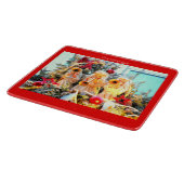 陽気なクリスマスの天使のラッパ カッティングボード (角)