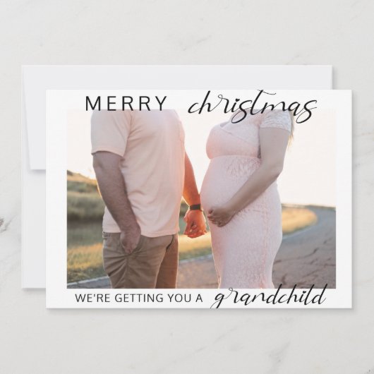 陽気なクリスマスの妊娠・ベビー発表写真 シーズンカード (正面)