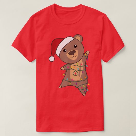 陽気なクリスマスの妖精のライト甘い動物 Tシャツ (デザイン正面)
