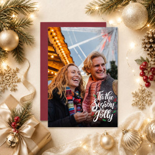 陽気なクリスマスの季節 フォトクリスマスカード シーズンカード