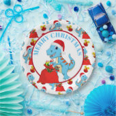 陽気なクリスマスの恐竜のパーティーの紙皿 ペーパープレート (パーティー)