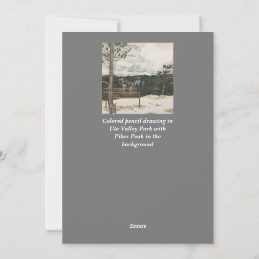 陽気なクリスマスの手で冬の風景を描いた シーズンカード (裏面)