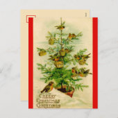 陽気なクリスマスの挨拶ヴィンテージはがき シーズンポストカード (正面/裏面)