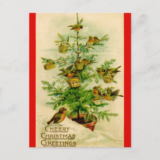 陽気なクリスマスの挨拶ヴィンテージはがき シーズンポストカード (正面)