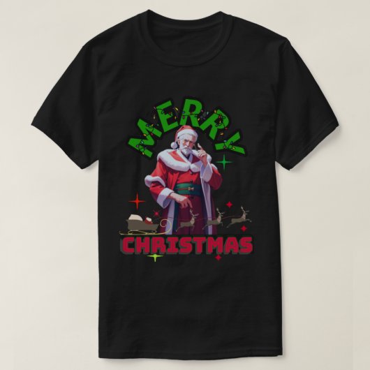陽気なクリスマスの木 Tシャツ (デザイン正面)
