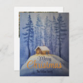 陽気なクリスマスの水色 シーズンカード (正面/裏面)