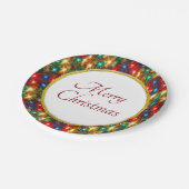 陽気なクリスマスの照明のリング ペーパープレート (アングル)