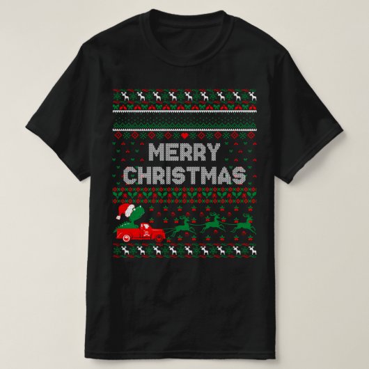 陽気なクリスマスの醜いクリスマスセーター Tシャツ (デザイン正面)