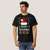 陽気なクリスマスの醜いクリスマスセーター Tシャツ (正面フル)