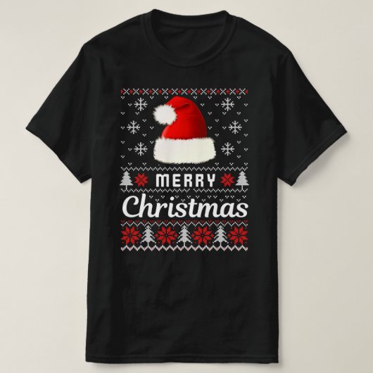 陽気なクリスマスの醜いクリスマスセーター Tシャツ (デザイン正面)