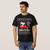 陽気なクリスマスの醜いクリスマスセーター Tシャツ (正面フル)