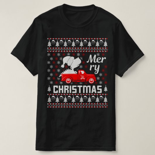 陽気なクリスマスの醜いクリスマスセーター Tシャツ (デザイン正面)