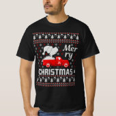 陽気なクリスマスの醜いクリスマスセーター Tシャツ (正面)