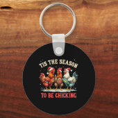 陽気なクリスマスはチッキングシックになる季節 キーホルダー (正面)
