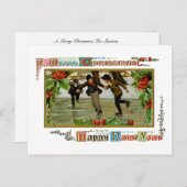 陽気なクリスマスアイススケーター シーズンポストカード (正面/裏面)