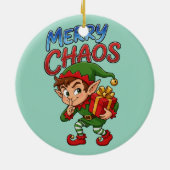 陽気なクリスマスエルフ セラミックオーナメント (裏面)