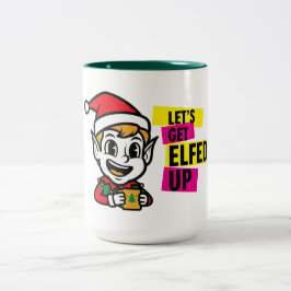 陽気なクリスマスエルフ ツートーンマグカップ