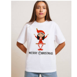 陽気なクリスマスエルフ - ハッピーホリデー トライブレンドTシャツ