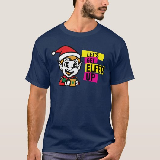 陽気なクリスマスエルフ Tシャツ (正面)