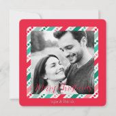 陽気なクリスマスカラーズフラットホリデーフォトカード シーズンカード (正面)