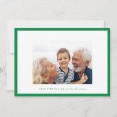 陽気なクリスマスグリーン |薄いフォトフレームカスタム シーズンカード (正面)