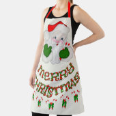 陽気なクリスマスサンタキャンディーキャン エプロン (インサイチュ)