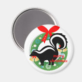 陽気なクリスマススケート マグネット (正面/裏面)