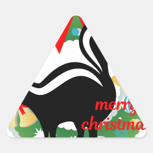 陽気なクリスマススケート 三角形シール (正面)