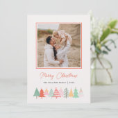 陽気なクリスマスツリーズコージーフォトホリデーカード シーズンカード (スタンド正面)