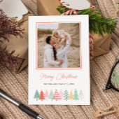 陽気なクリスマスツリーズコージーフォトホリデーカード シーズンカード