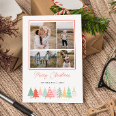 陽気なクリスマスツリーズコージー4フォトホリデーカ シーズンカード