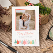 陽気なクリスマスツリー居心地の良い写真 シーズンカード