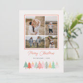 陽気なクリスマスツリー居心地の良い4写真 シーズンカード (スタンド正面)