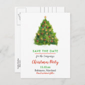 陽気なクリスマスツリー|の冬休みのパーティー 案内ポストカード (正面/裏面)