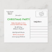 陽気なクリスマスツリー|の冬休みのパーティー 案内ポストカード (裏面)