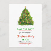 陽気なクリスマスツリー|の冬休みのパーティー 案内ポストカード (正面)