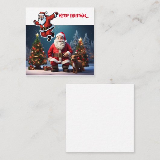 陽気なクリスマスデザインと絵を描の コーリングカード (正面/裏面)