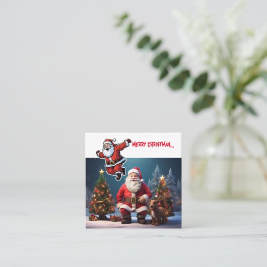 陽気なクリスマスデザインと絵を描の コーリングカード (スタンド正面)