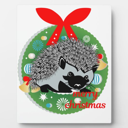 陽気なクリスマスハリネズミ フォトプラーク (正面)
