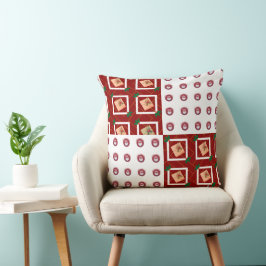 陽気なクリスマスパターンとロゴ クッション