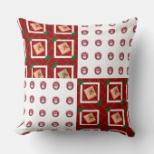 陽気なクリスマスパターンとロゴ クッション (正面)