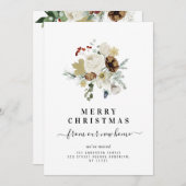 陽気なクリスマスフローラの動モダンきの発表 シーズンカード (正面/裏面)