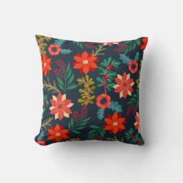 陽気なクリスマスフローラ装飾用クッション クッション