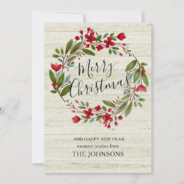 陽気なクリスマスブルゴーニュの冬の素朴なフローラ シーズンカード