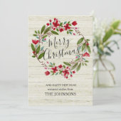 陽気なクリスマスブルゴーニュの冬の素朴なフローラ シーズンカード (スタンド正面)