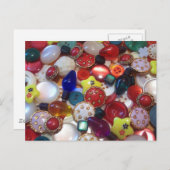 陽気なクリスマスボタンのコラージュ シーズンポストカード (正面/裏面)